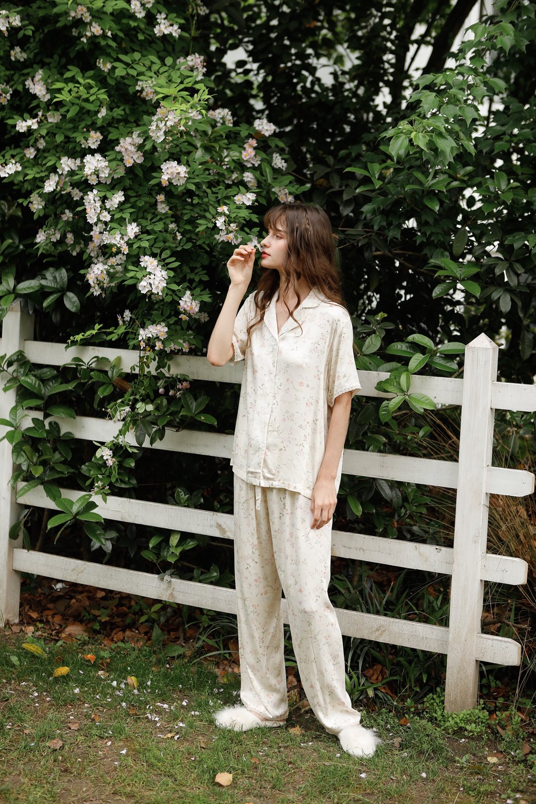 Bộ Pyjama Mặc Nhà Soft Beige Floral