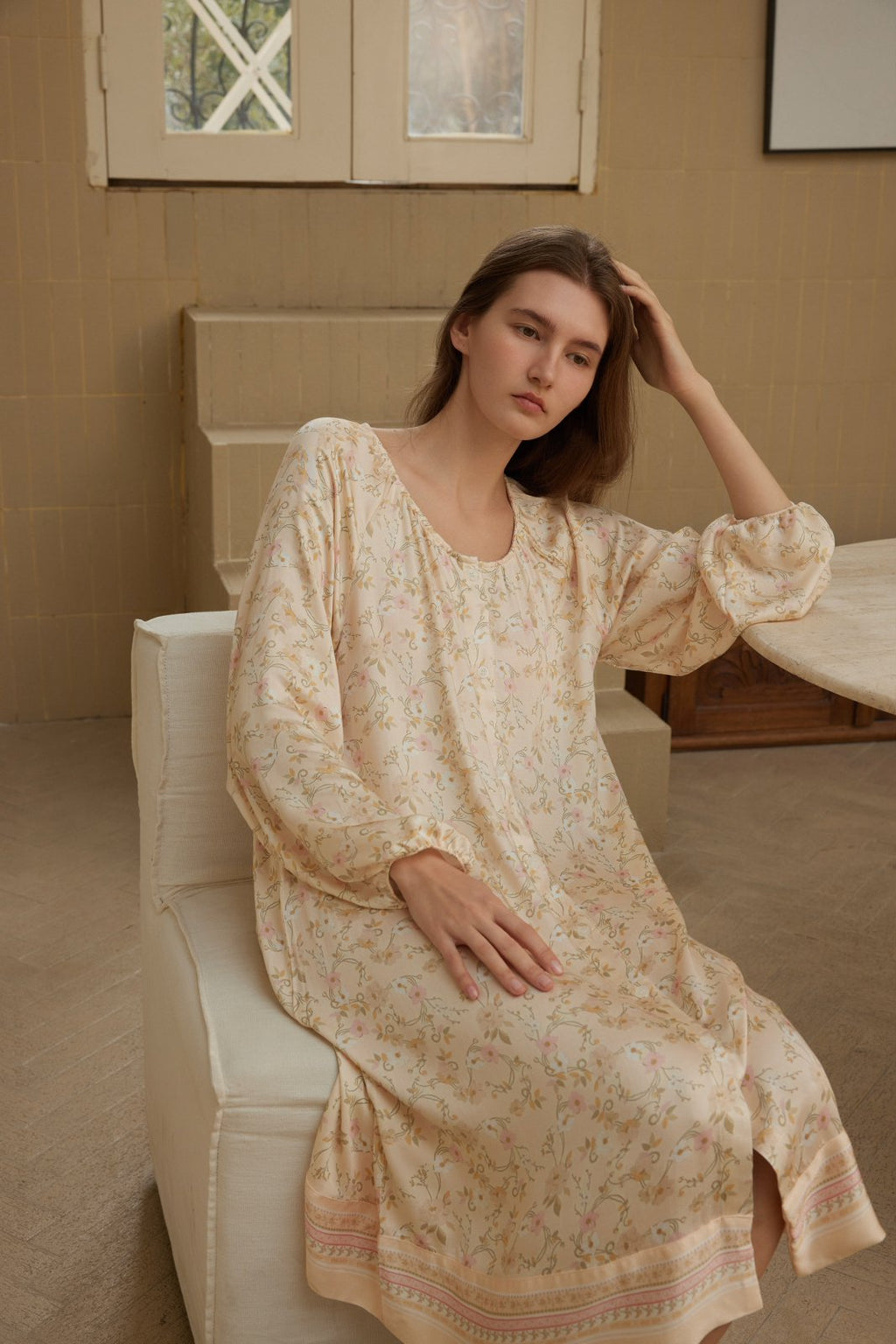 Váy Mặc Nhà Soft Floral Shirt Dress