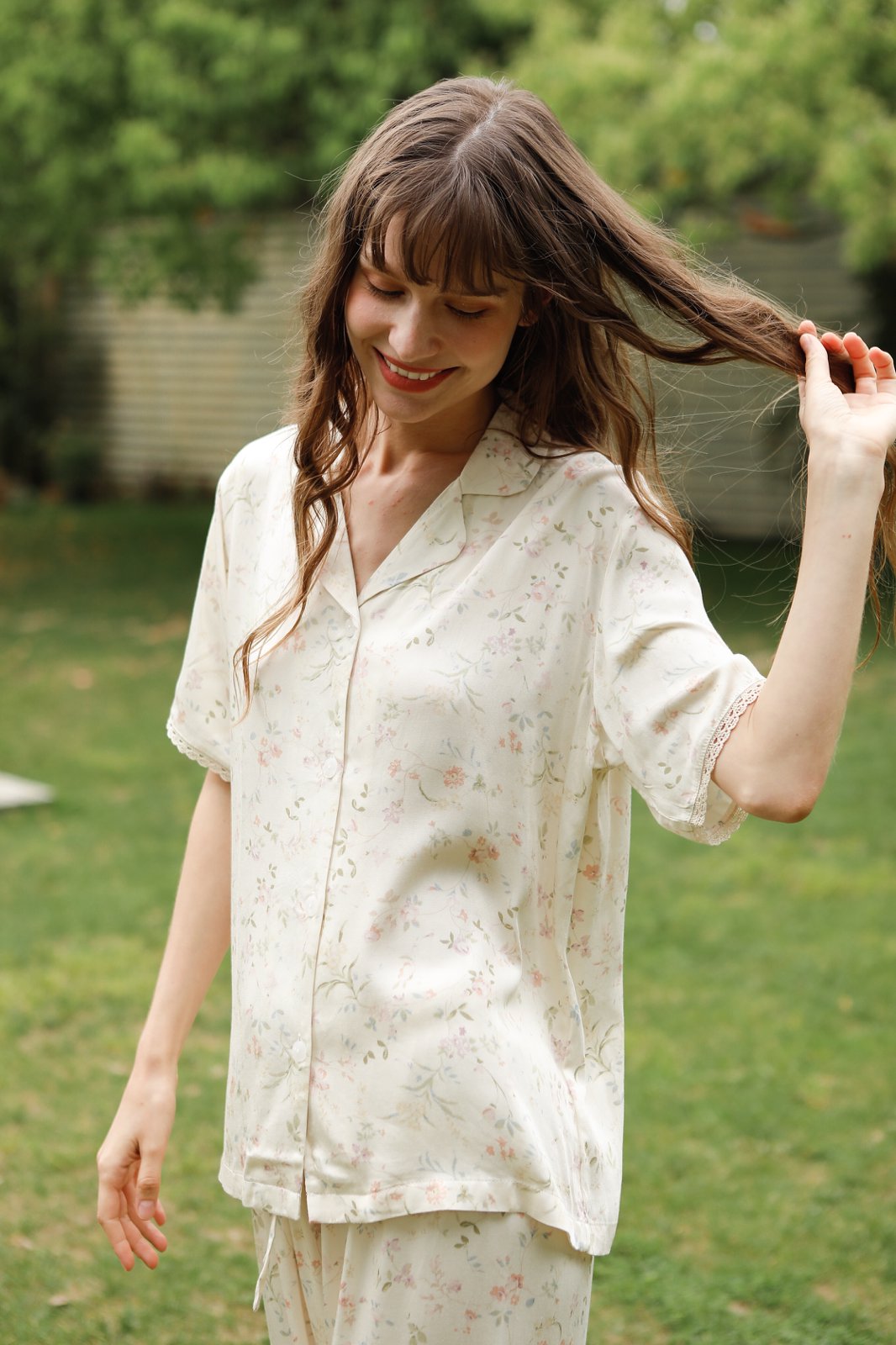 Bộ Pyjama Mặc Nhà Soft Beige Floral