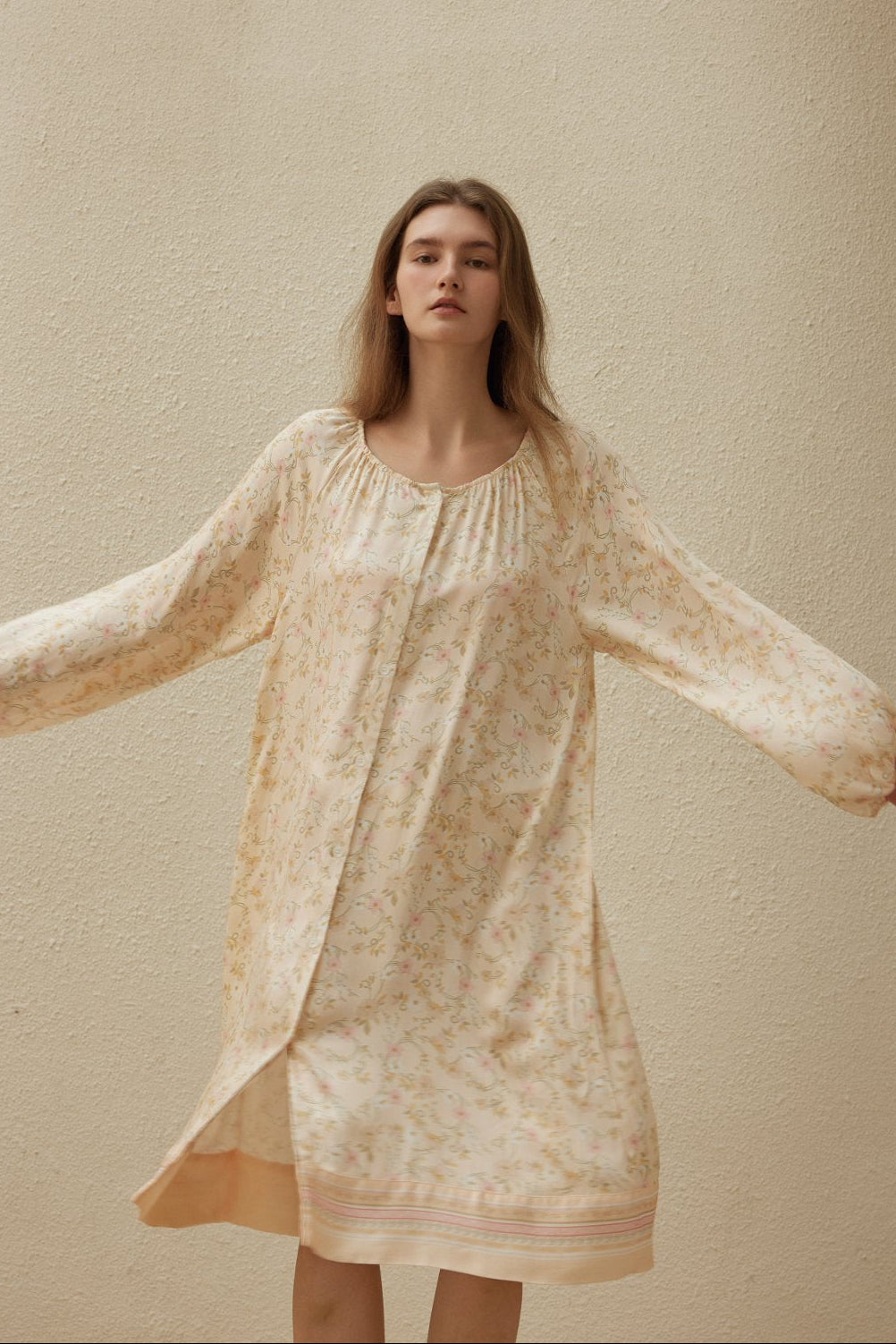 Váy Mặc Nhà Soft Floral Shirt Dress