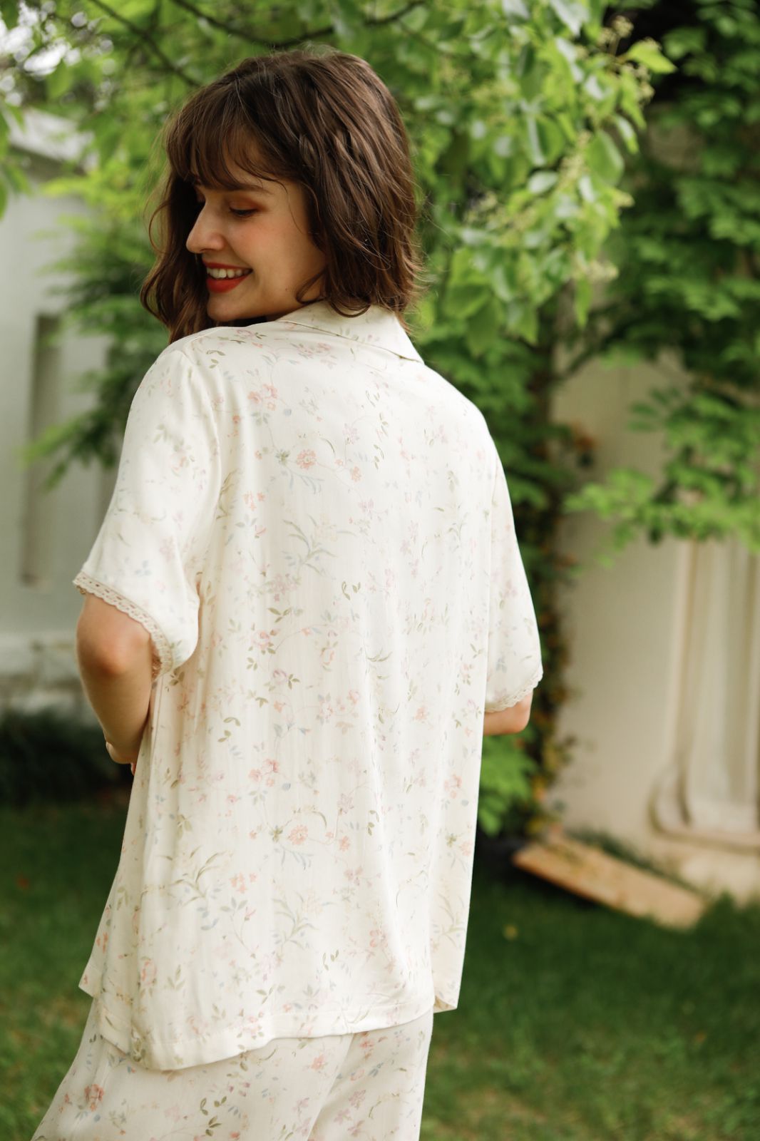 Bộ Pyjama Mặc Nhà Soft Beige Floral