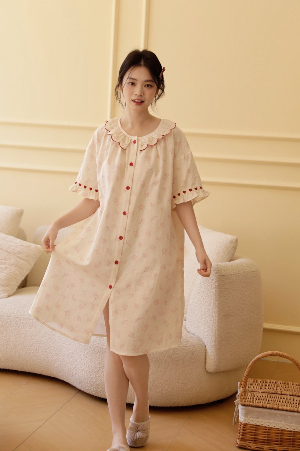 Váy Cotton Mặc Nhà Bunny Heart