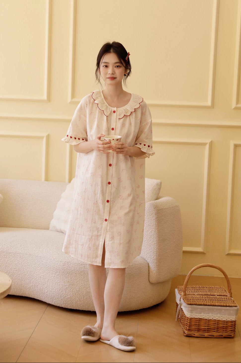 Váy Cotton Mặc Nhà Bunny Heart