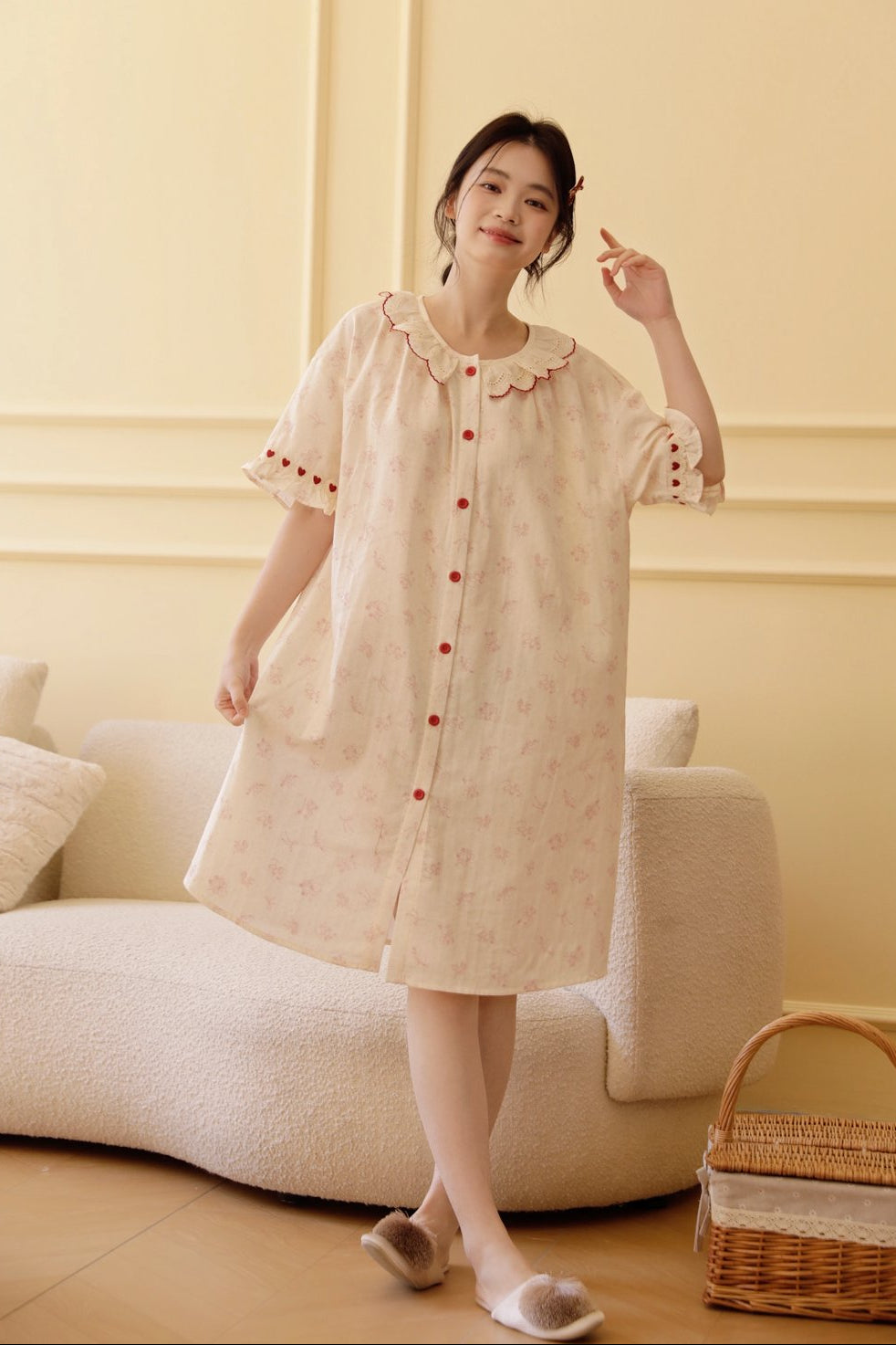 Váy Cotton Mặc Nhà Bunny Heart