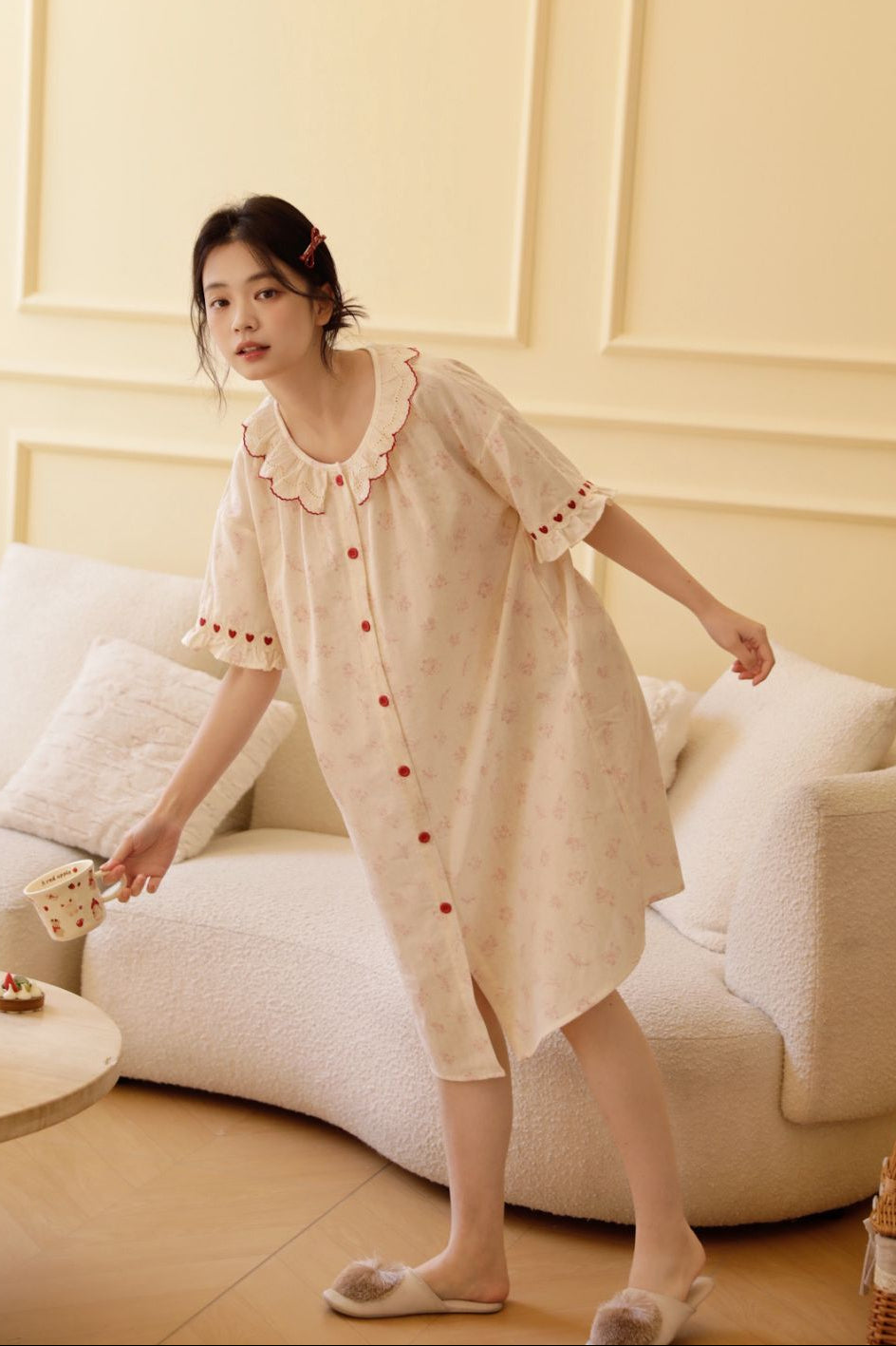 Váy Cotton Mặc Nhà Bunny Heart