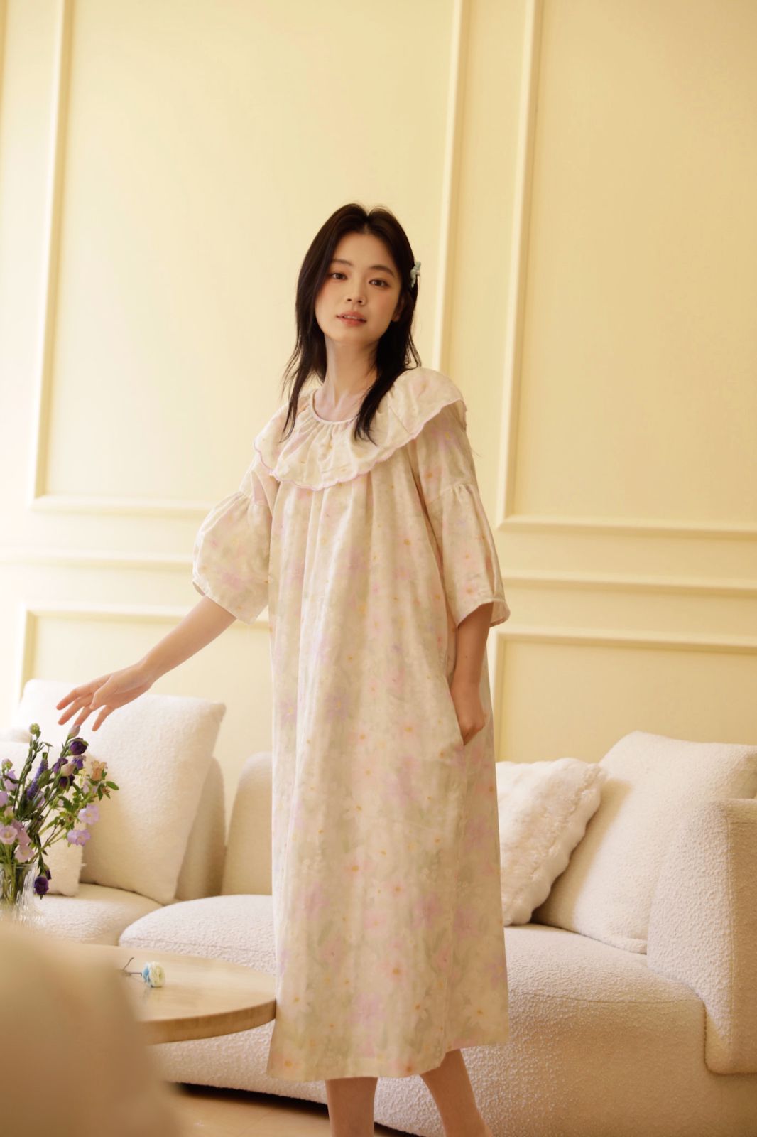 Váy Cotton Mặc Nhà Fairy Ruffle Nightie
