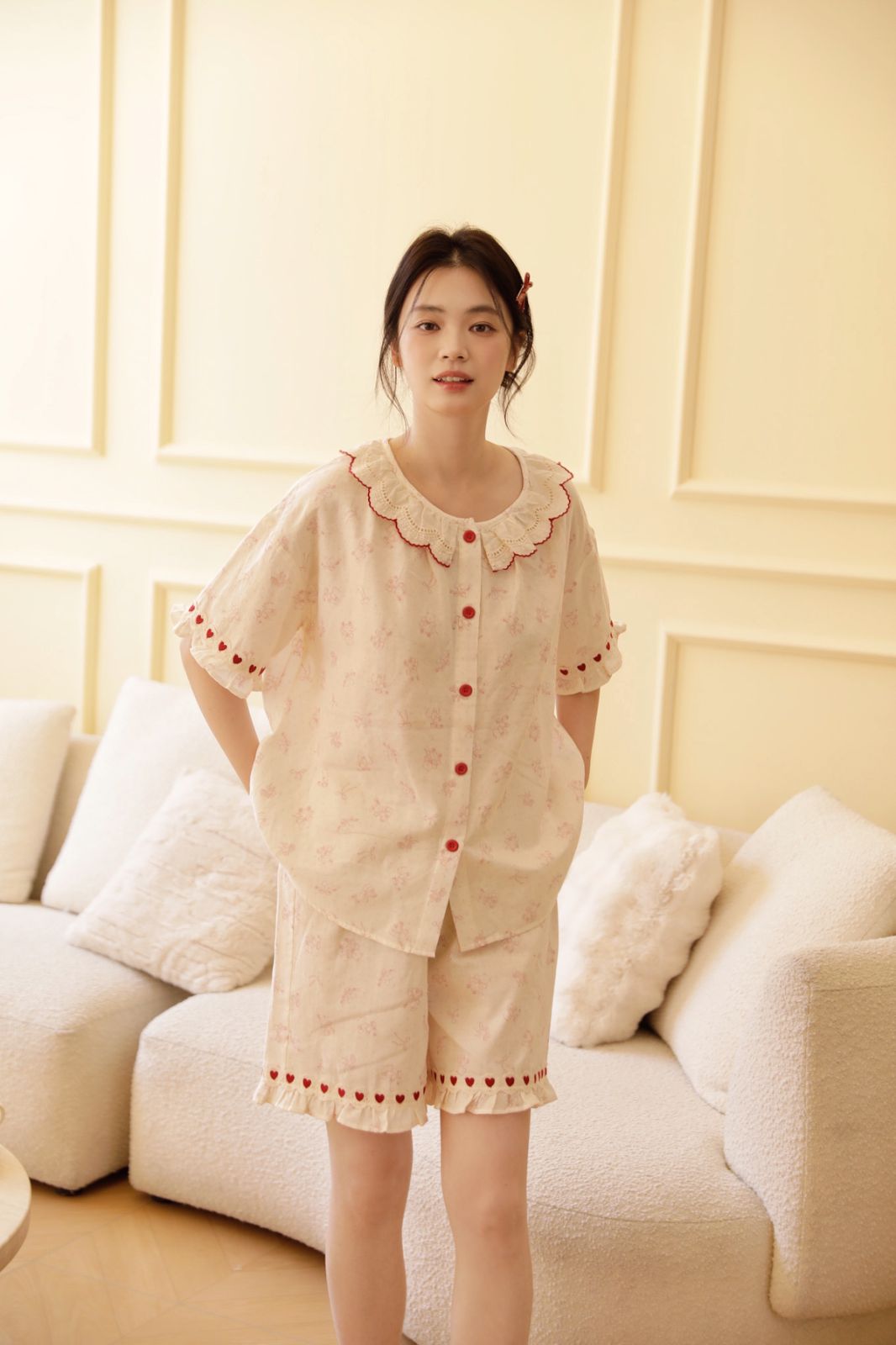 Bộ Cotton Mặc Nhà Bunny Heart
