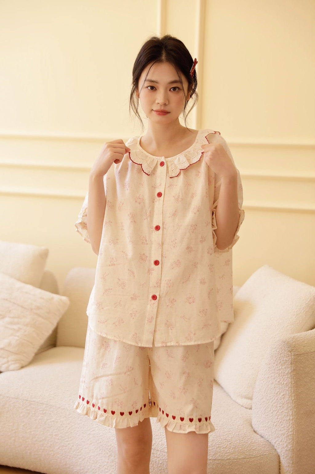 Bộ Cotton Mặc Nhà Bunny Heart