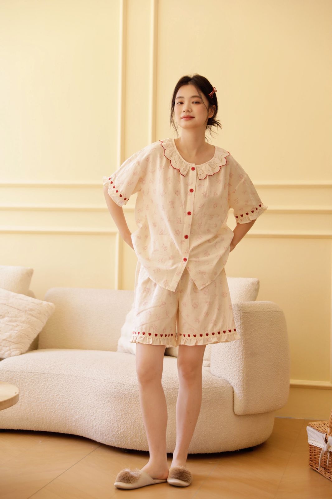 Bộ Cotton Mặc Nhà Bunny Heart