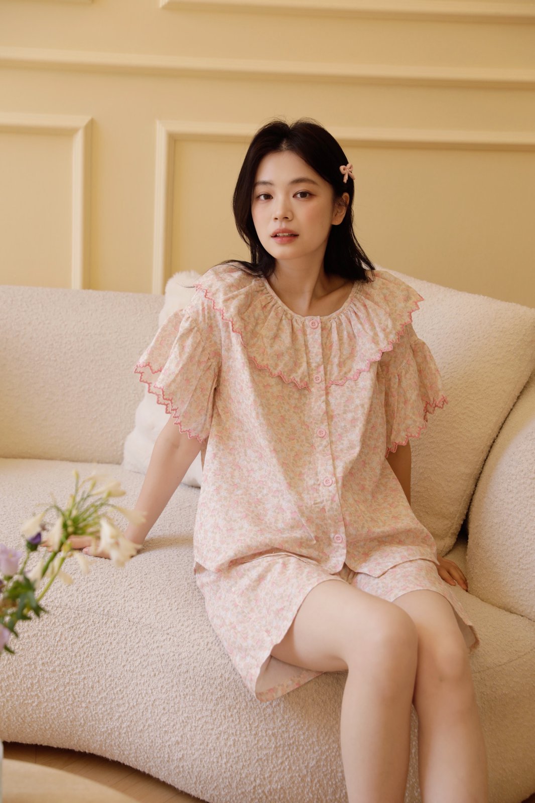 Bộ Mặc Nhà Fairy Ruffle Rosewood Bloom