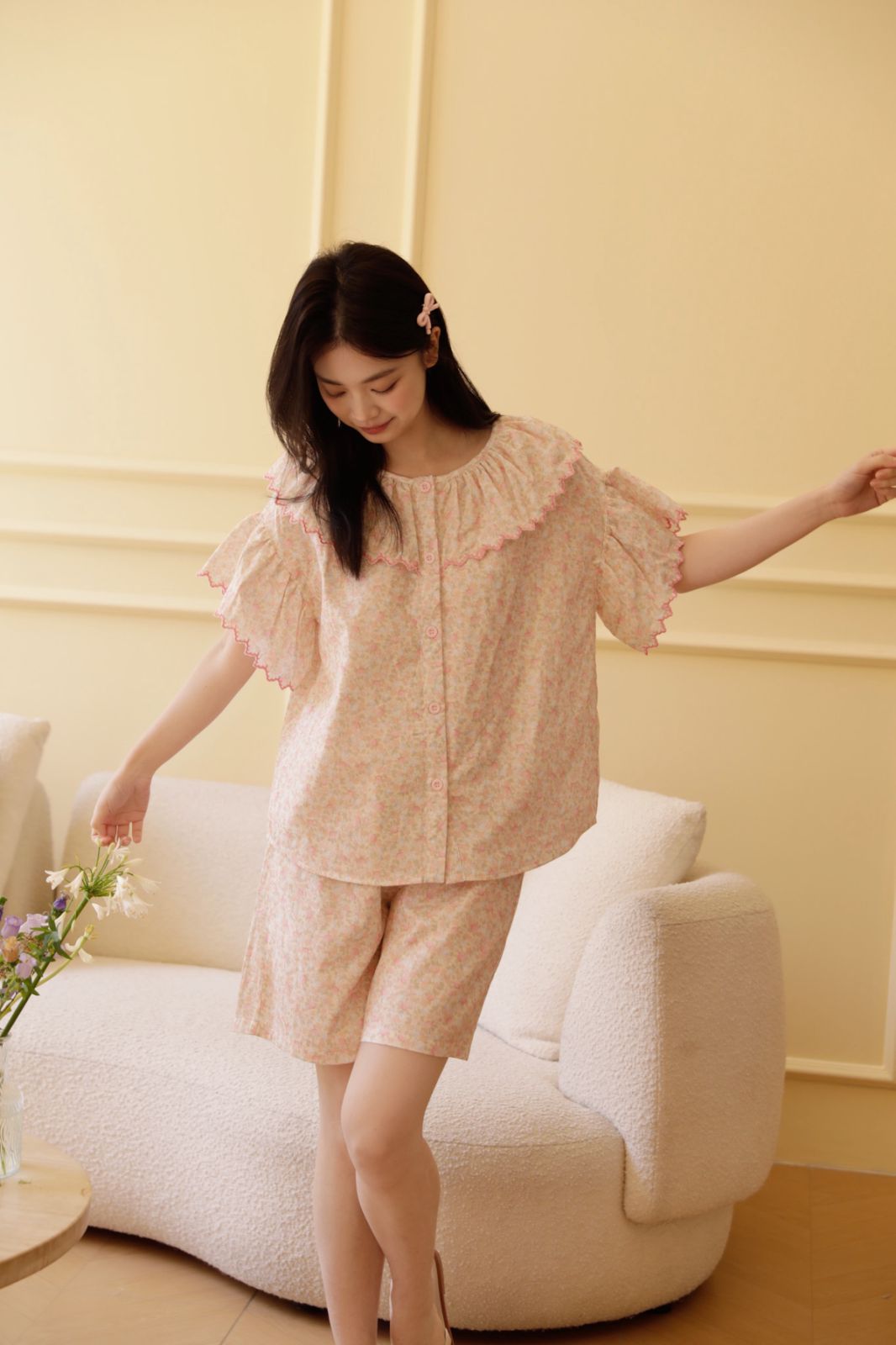 Bộ Mặc Nhà Fairy Ruffle Rosewood Bloom