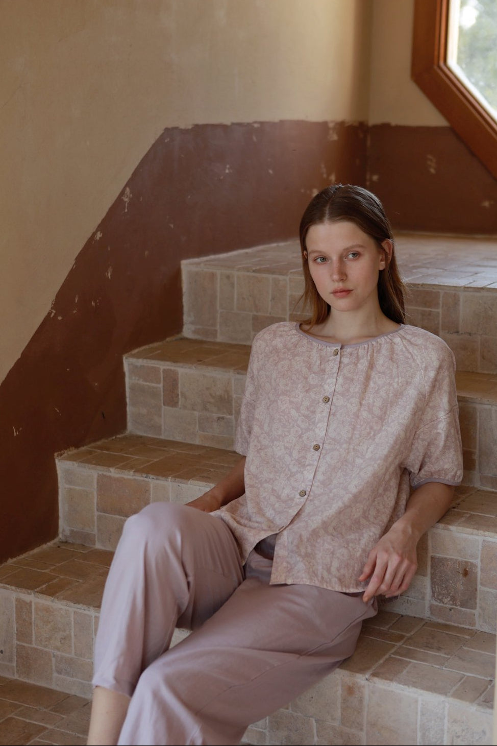 Bộ Mặc Nhà Vải Cotton Mauve Set of PJ