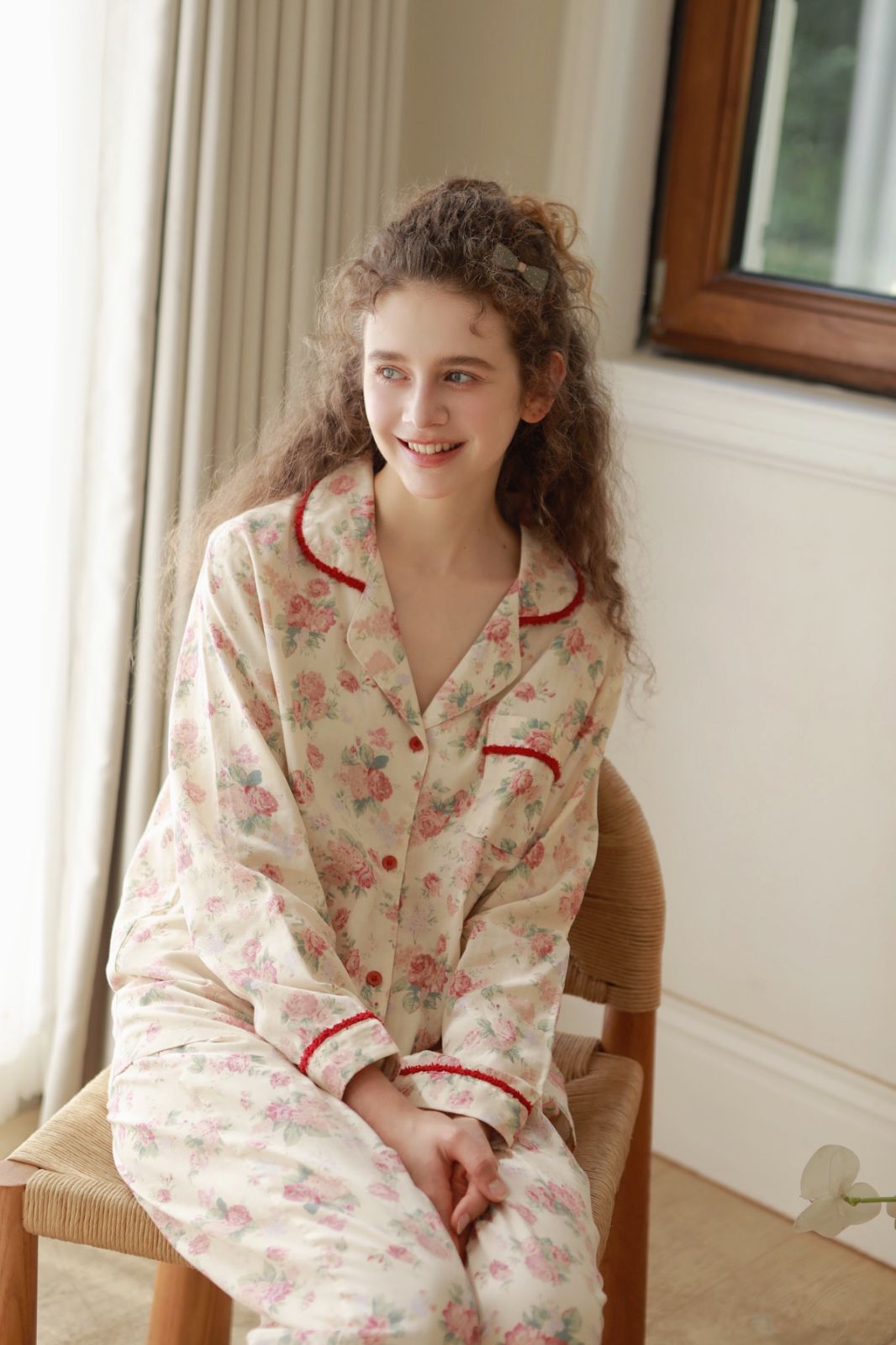 Bộ Pyjama Vải Cotton Crimson Peony