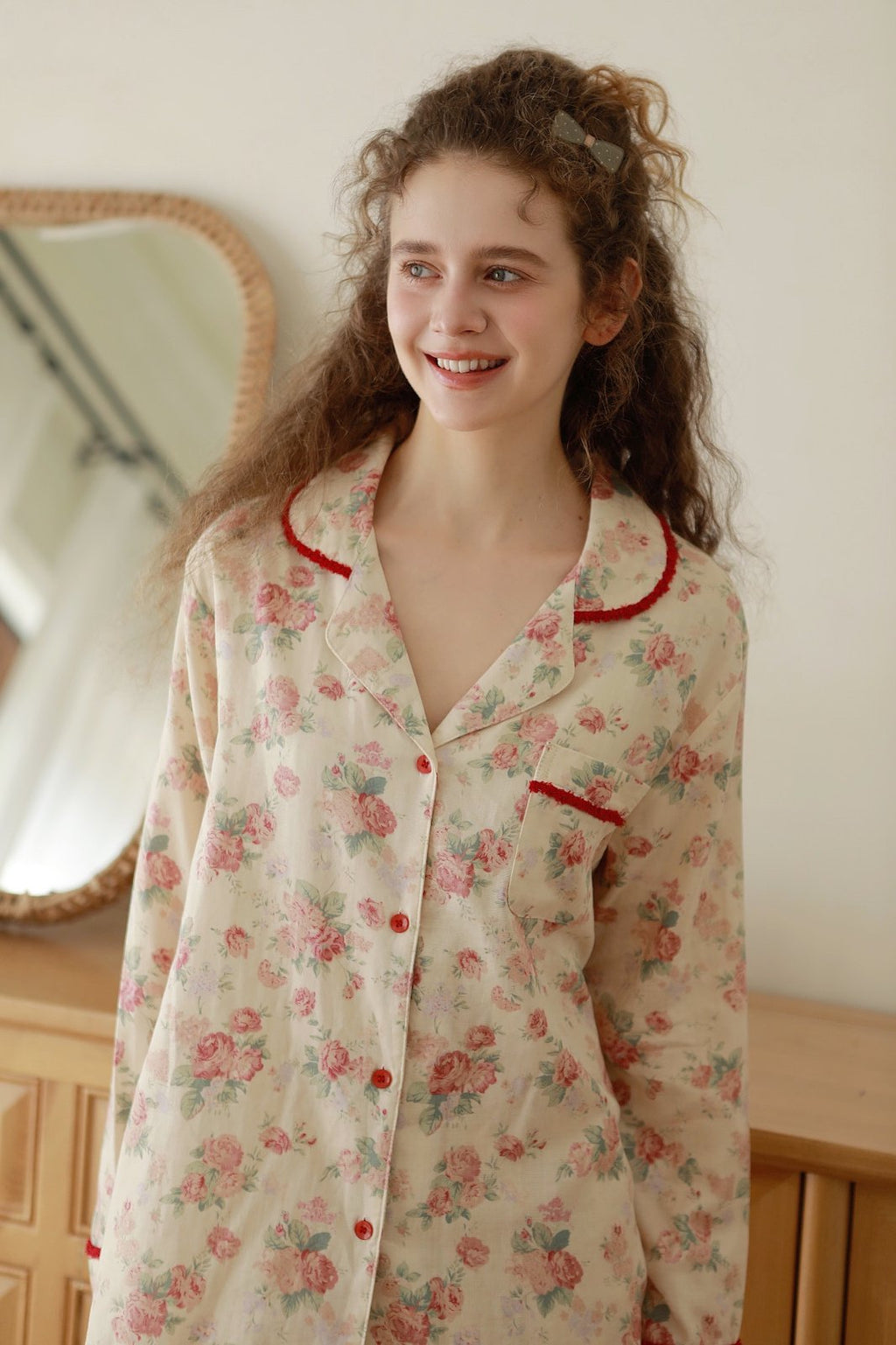 Bộ Pyjama Vải Cotton Crimson Peony