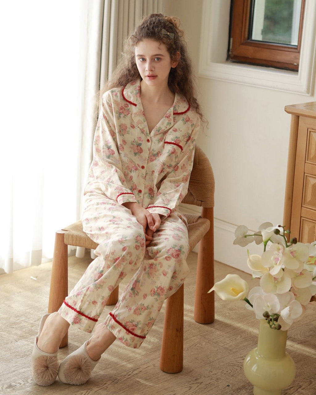 Bộ Pyjama Vải Cotton Crimson Peony