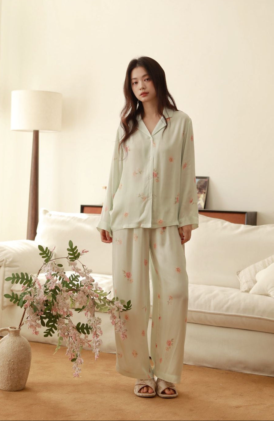 Bộ Pyjama Mặc Nhà Mint Floral Set