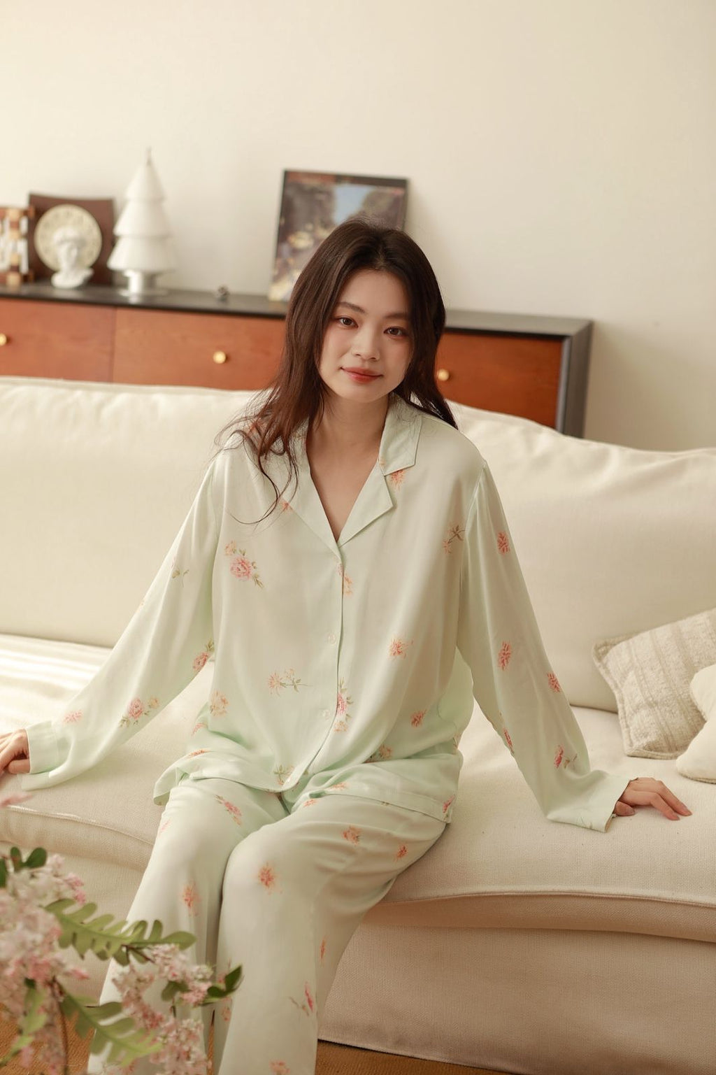 Bộ Pyjama Mặc Nhà Mint Floral Set
