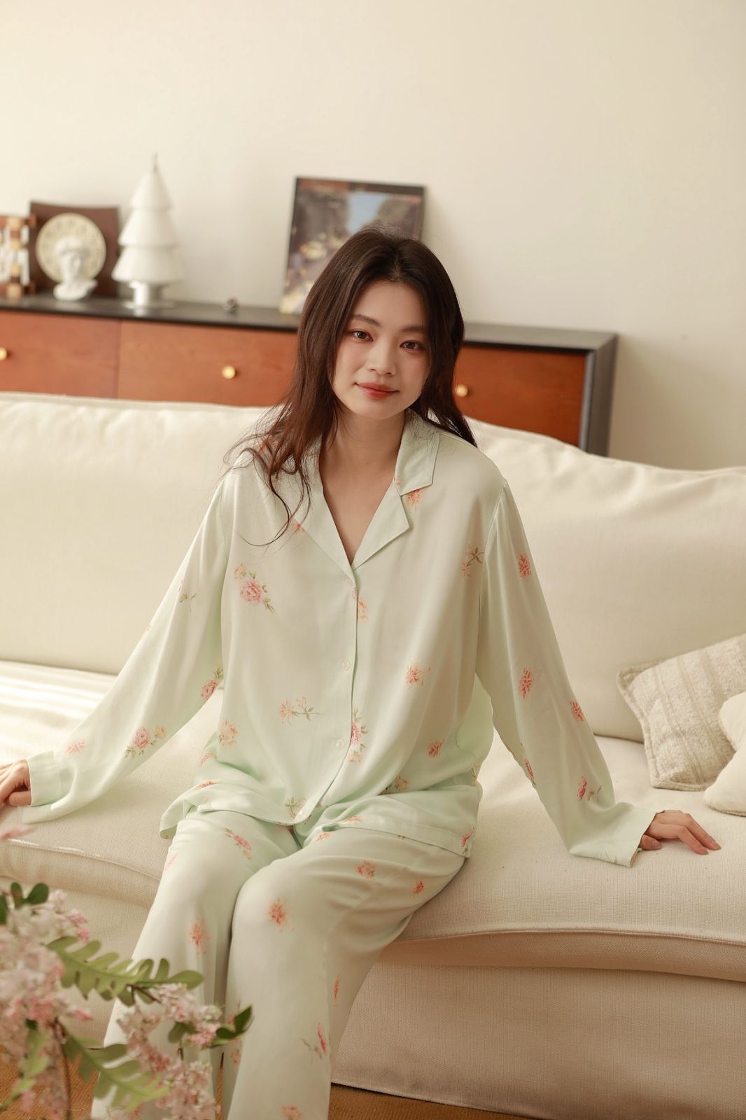 Bộ Pyjama Mặc Nhà Mint Floral Set