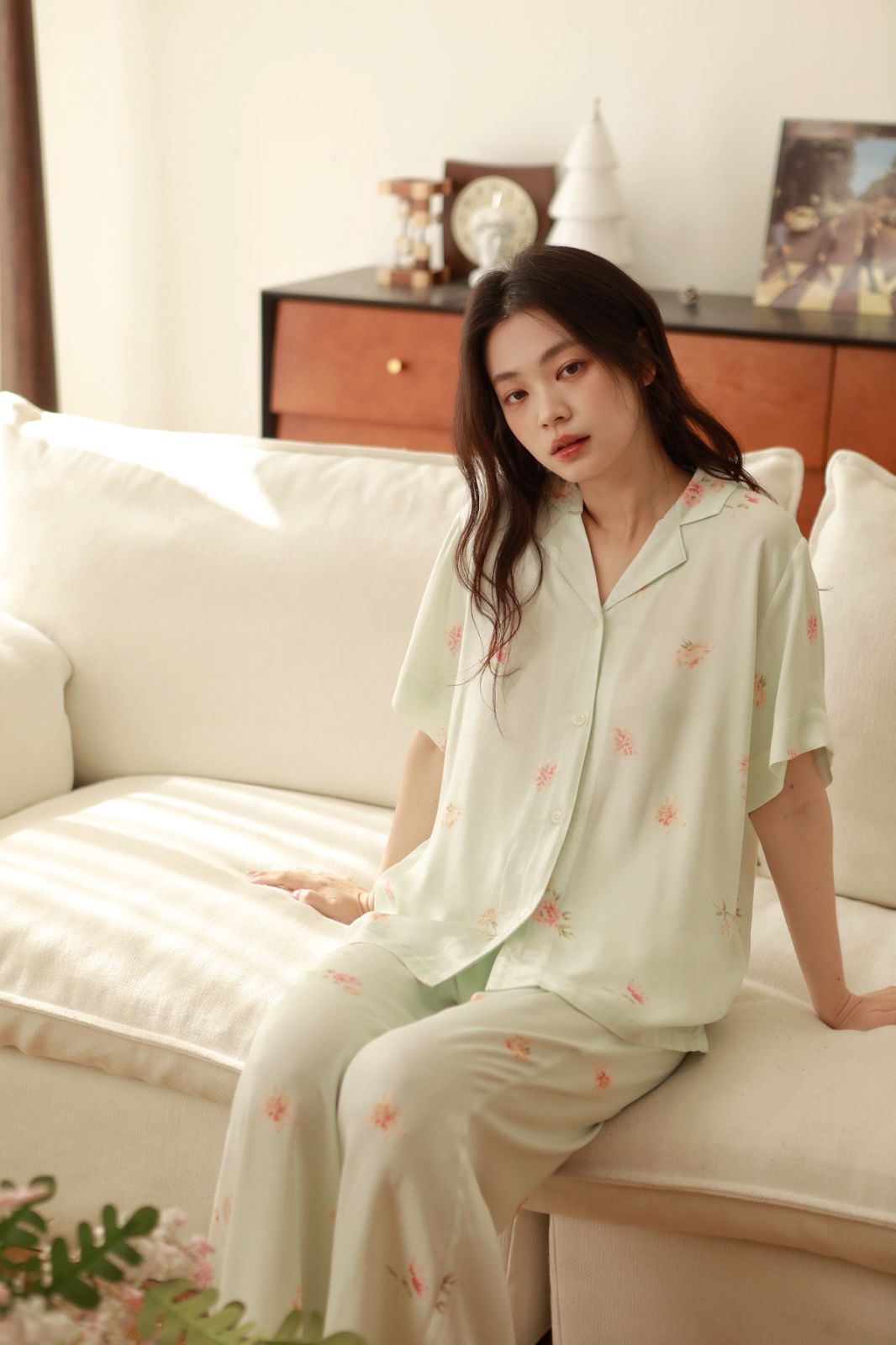 Bộ Pyjama Mặc Nhà Mint Floral Set