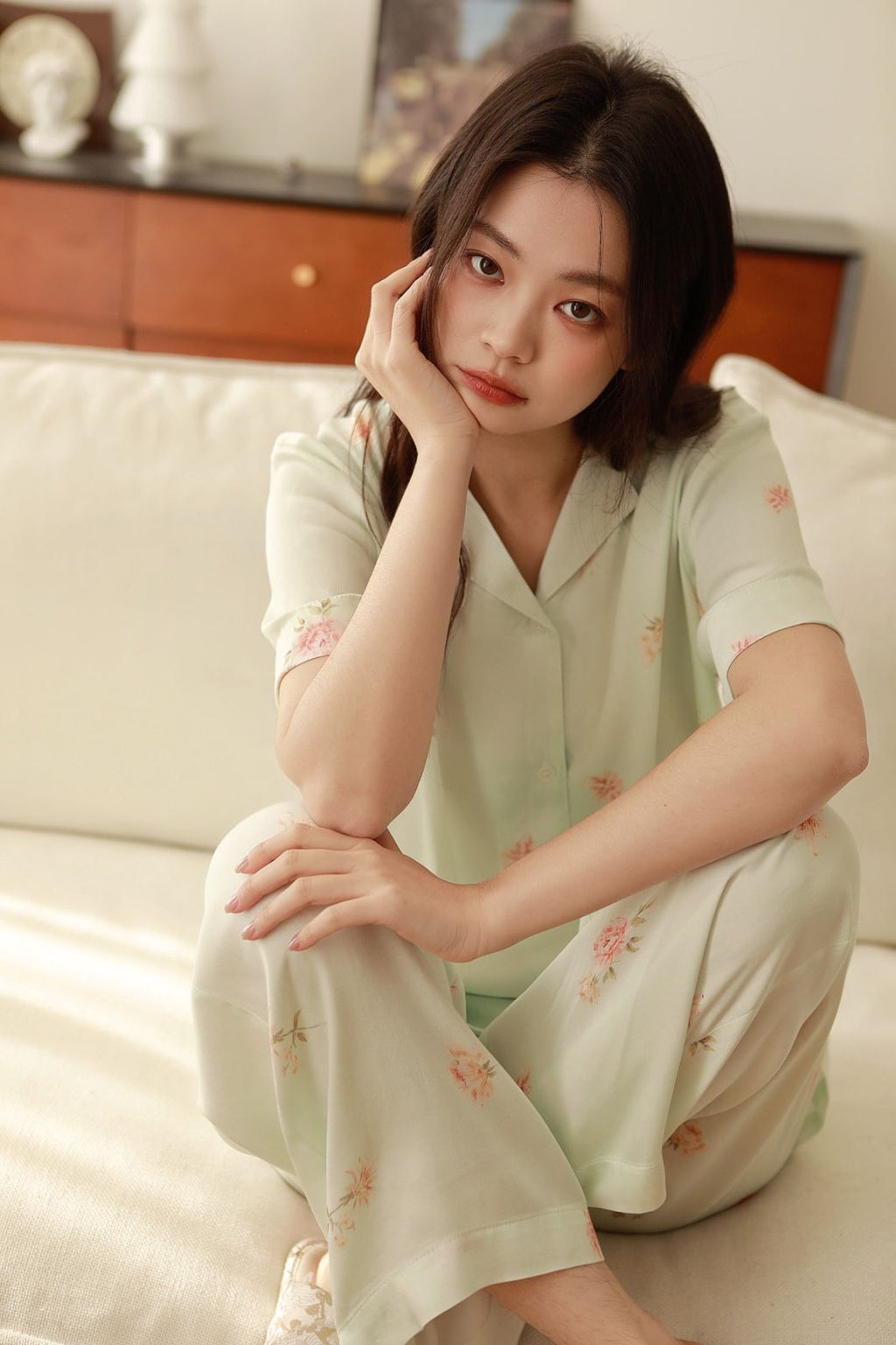 Bộ Pyjama Mặc Nhà Mint Floral Set