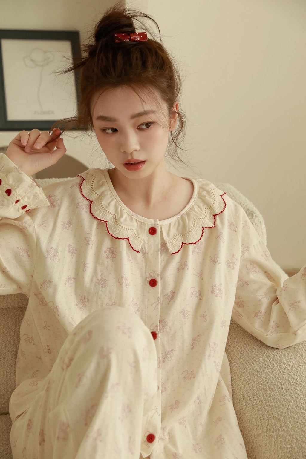 Bộ Cotton Mặc Nhà Bunny Heart
