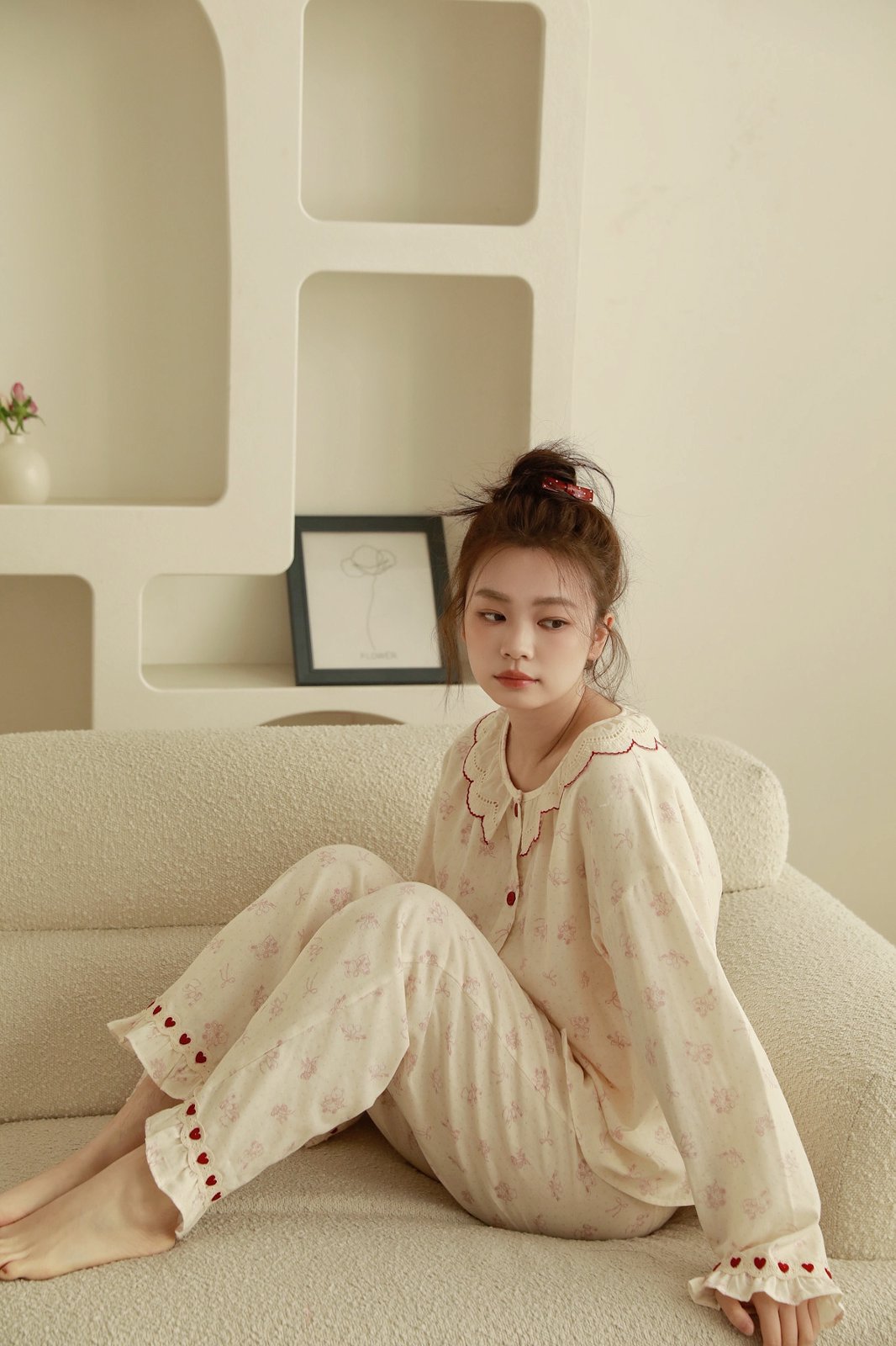 Bộ Cotton Mặc Nhà Bunny Heart