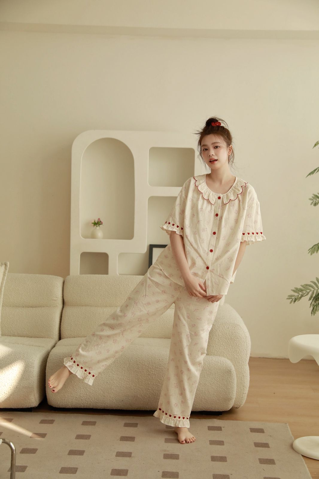Bộ Cotton Mặc Nhà Bunny Heart