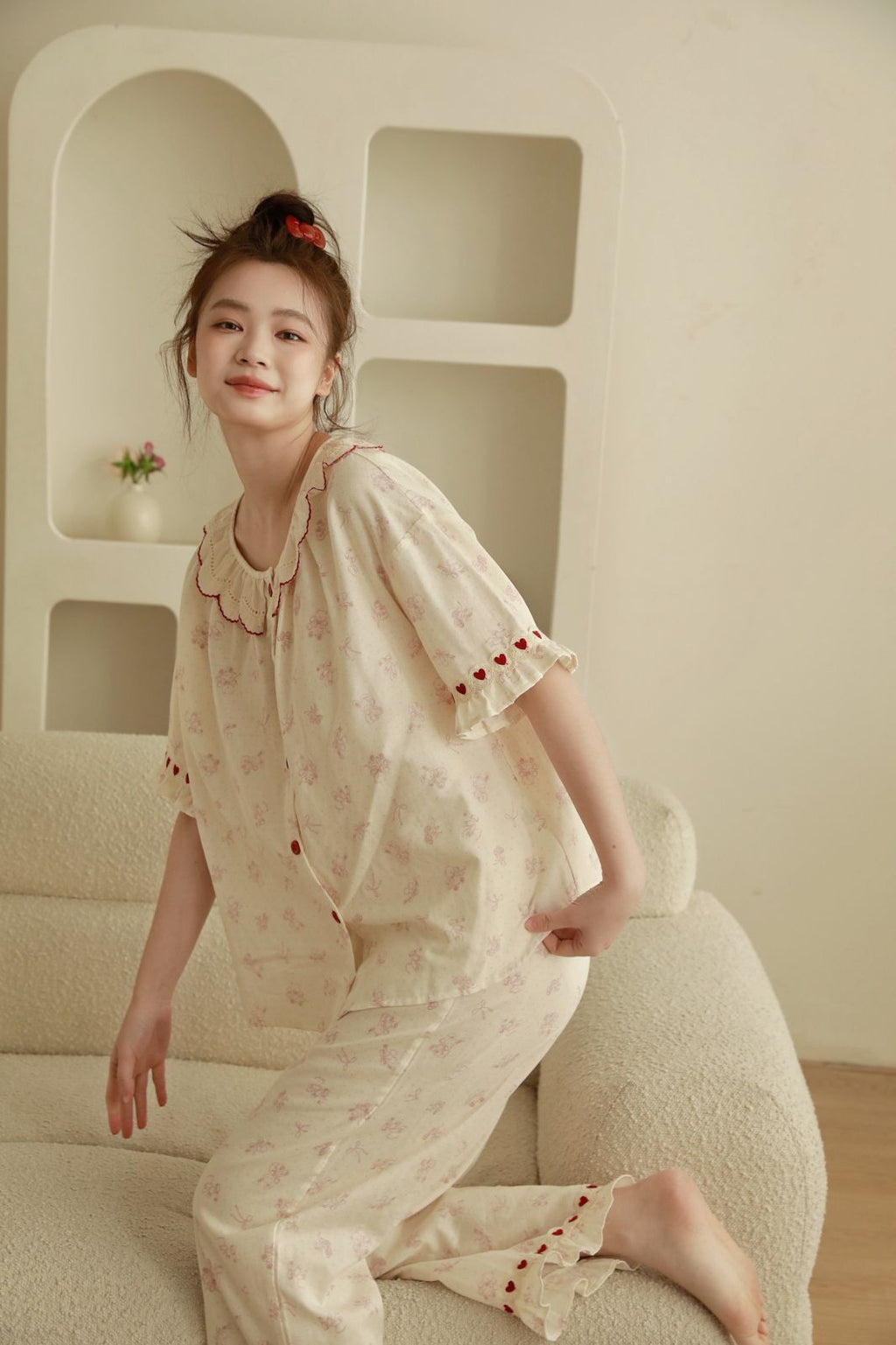 Bộ Cotton Mặc Nhà Bunny Heart