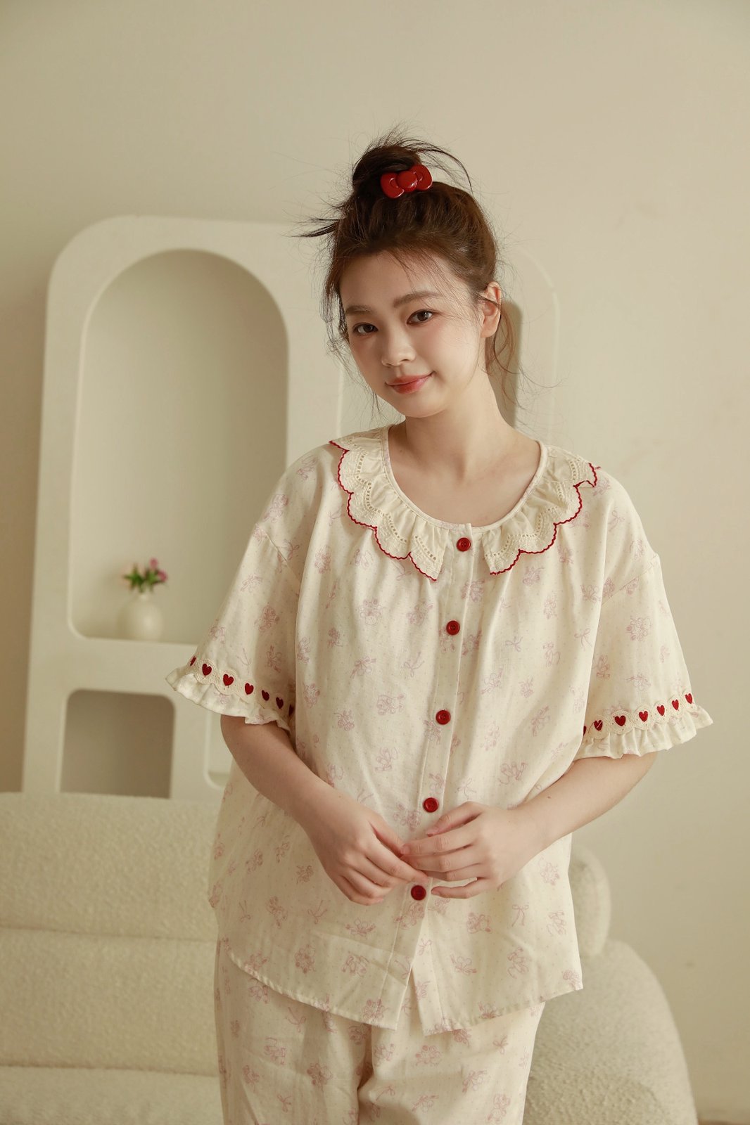 Bộ Cotton Mặc Nhà Bunny Heart