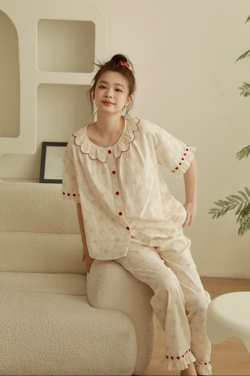 Bộ Cotton Mặc Nhà Bunny Heart