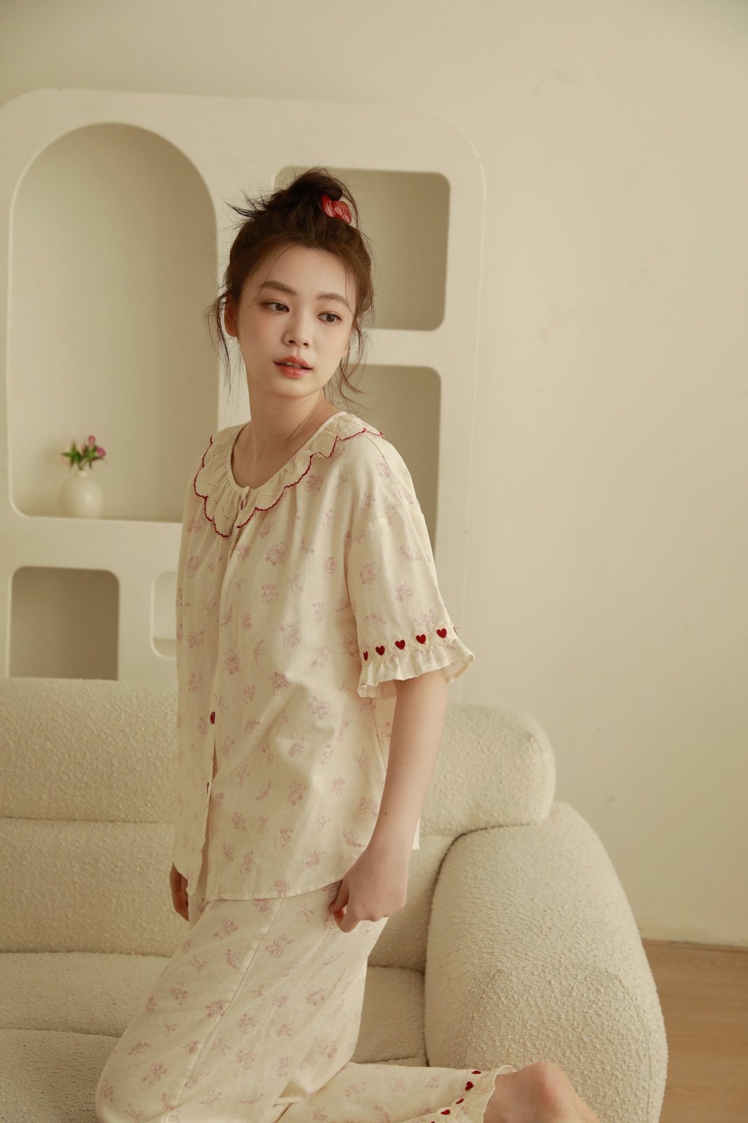 Bộ Cotton Mặc Nhà Bunny Heart