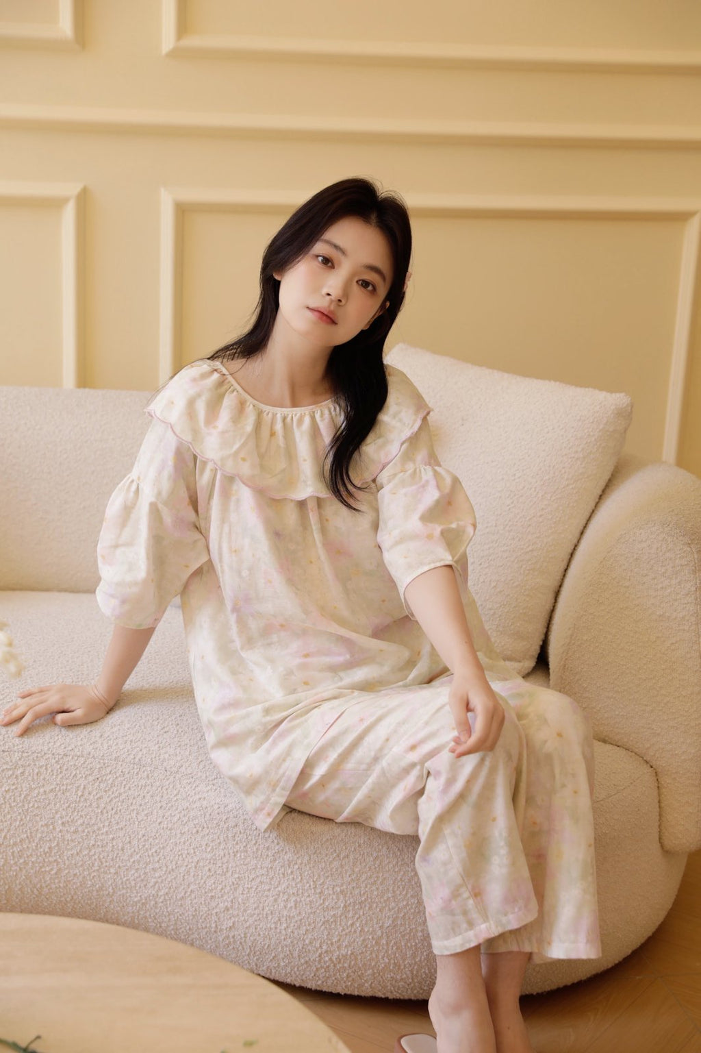 Bộ Mặc Nhà Pastel Ruffle Set
