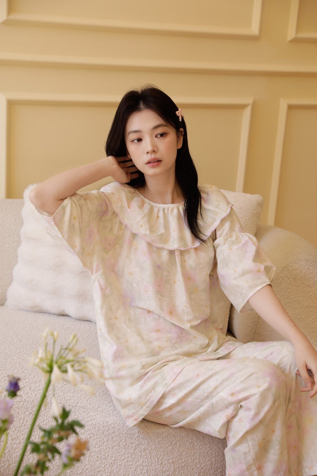 Bộ Mặc Nhà Pastel Ruffle Set