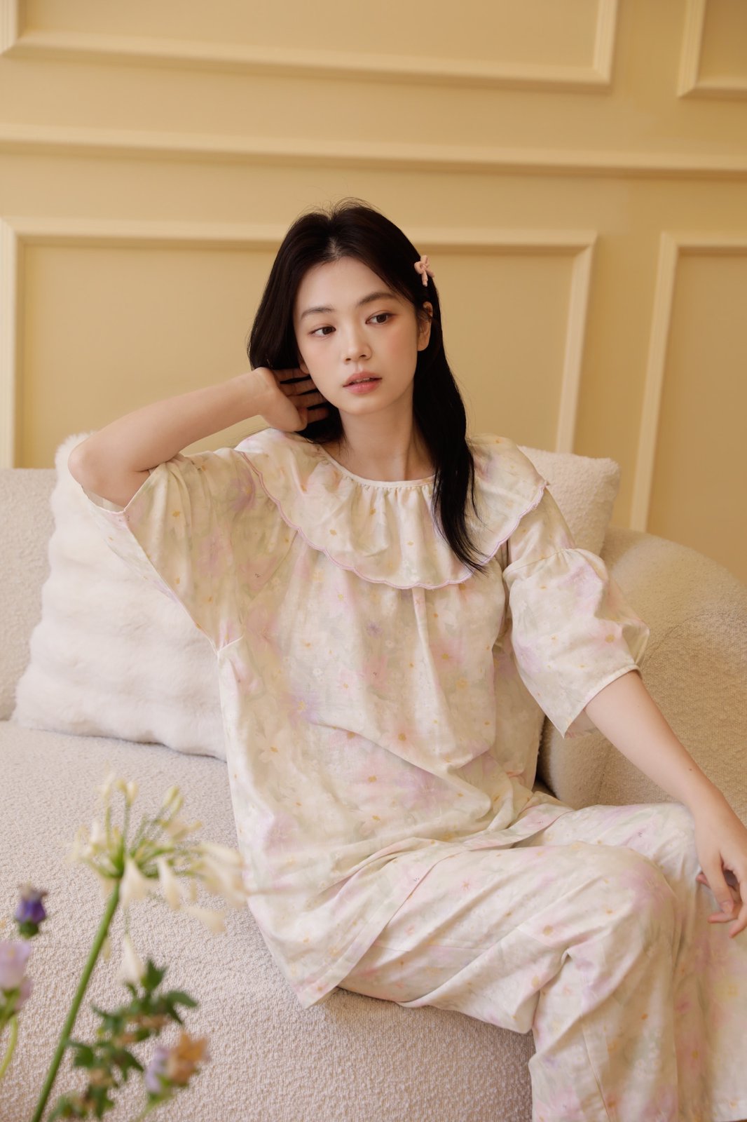 Bộ Mặc Nhà Pastel Ruffle Set
