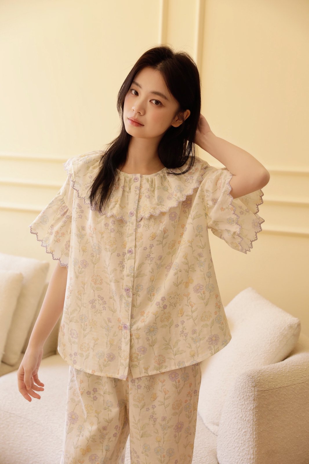 Bộ Mặc Nhà Fairy Ruffle Pastel Daisy